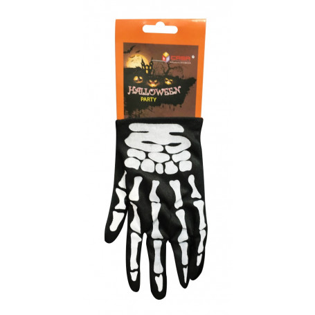 Självlysande handskar skelett, Halloween utklädnad