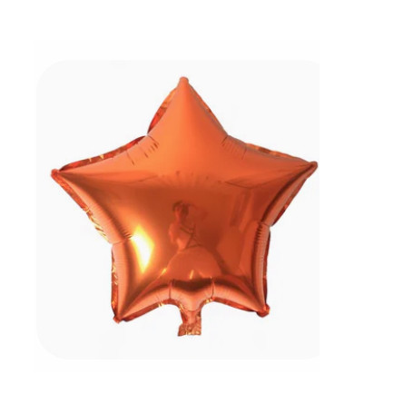 Stjärna orange folieballong 45 cm